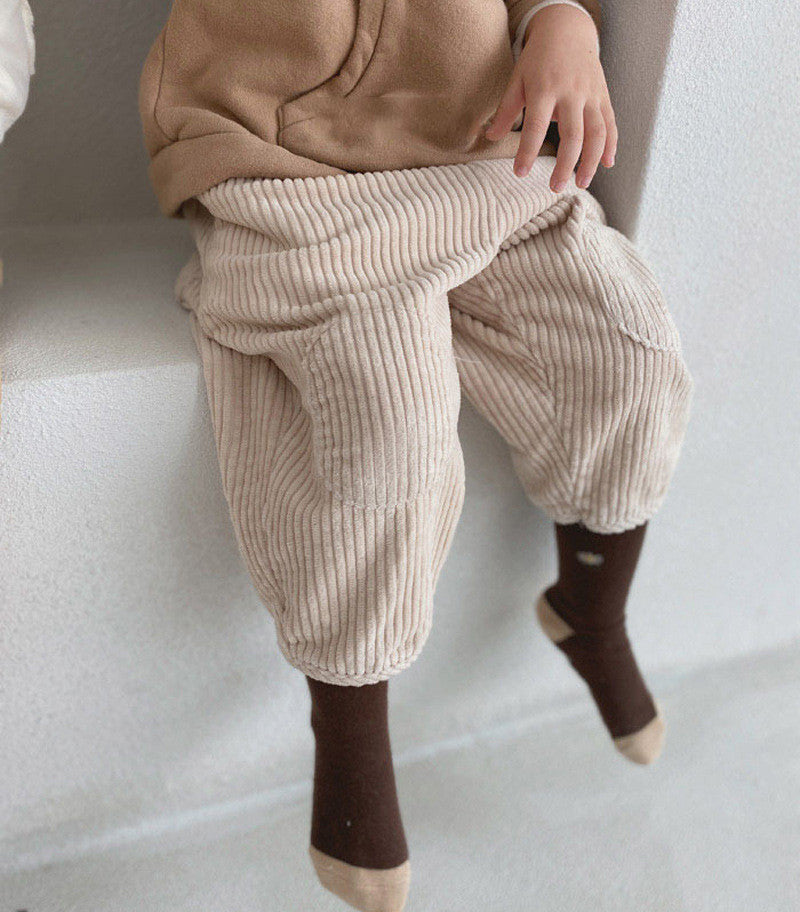 Corduroy Patch Carrot Pants
