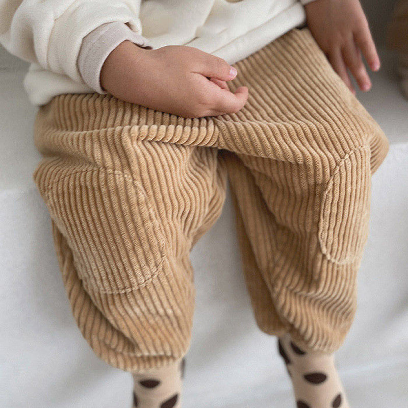 Corduroy Patch Carrot Pants