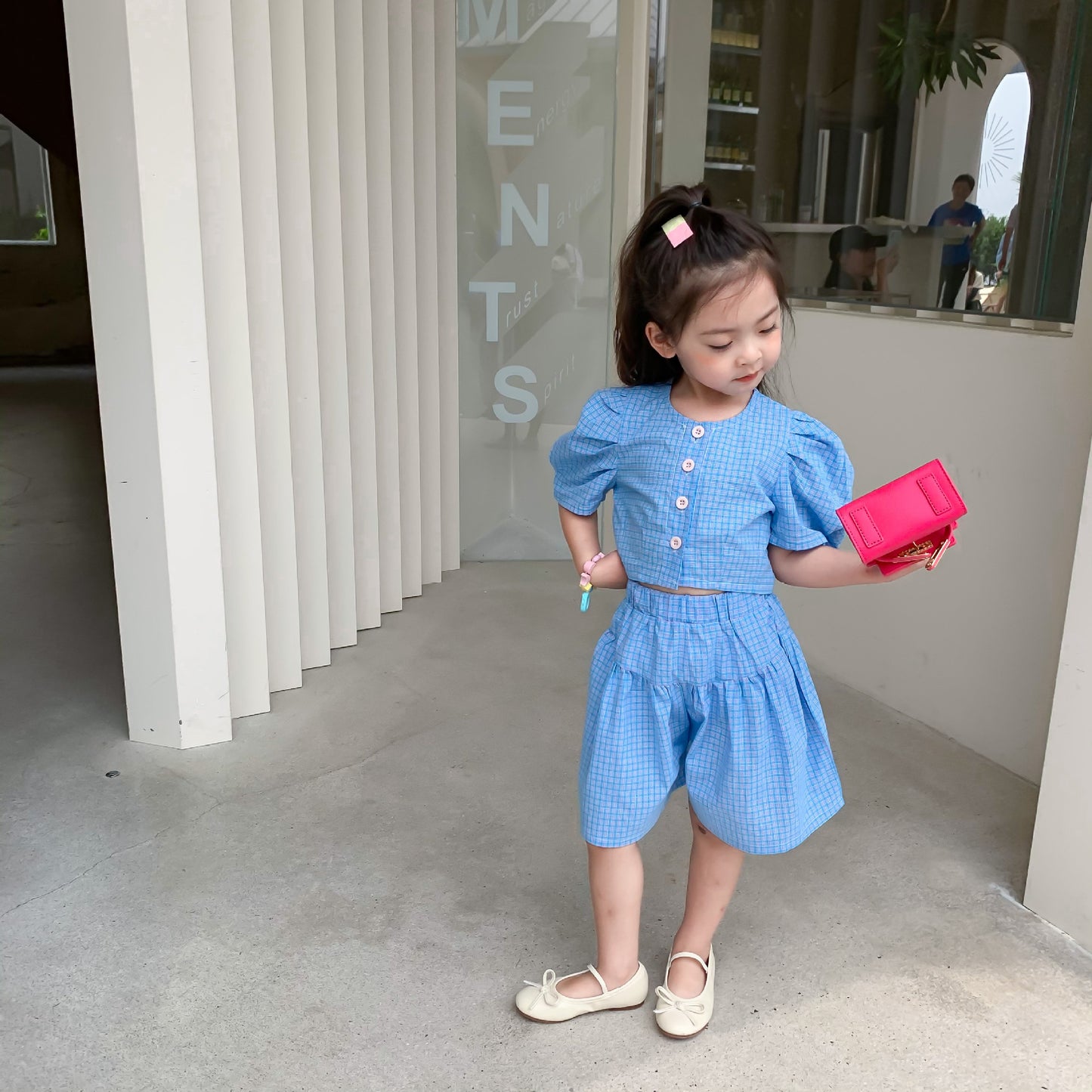 Grid Cotton Child Suit