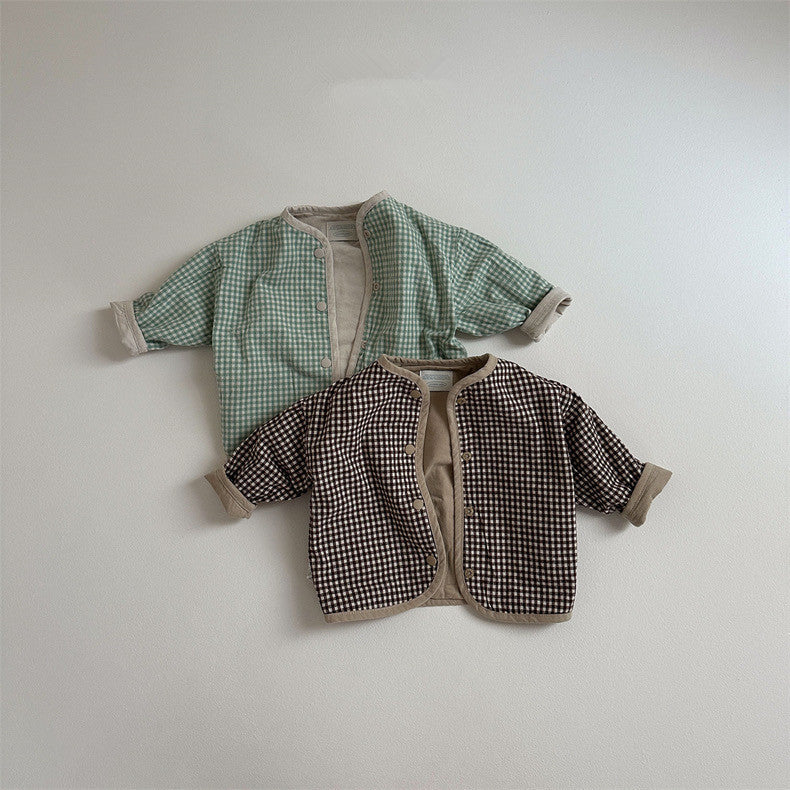 Plaid-Cotton Checkered Jacket