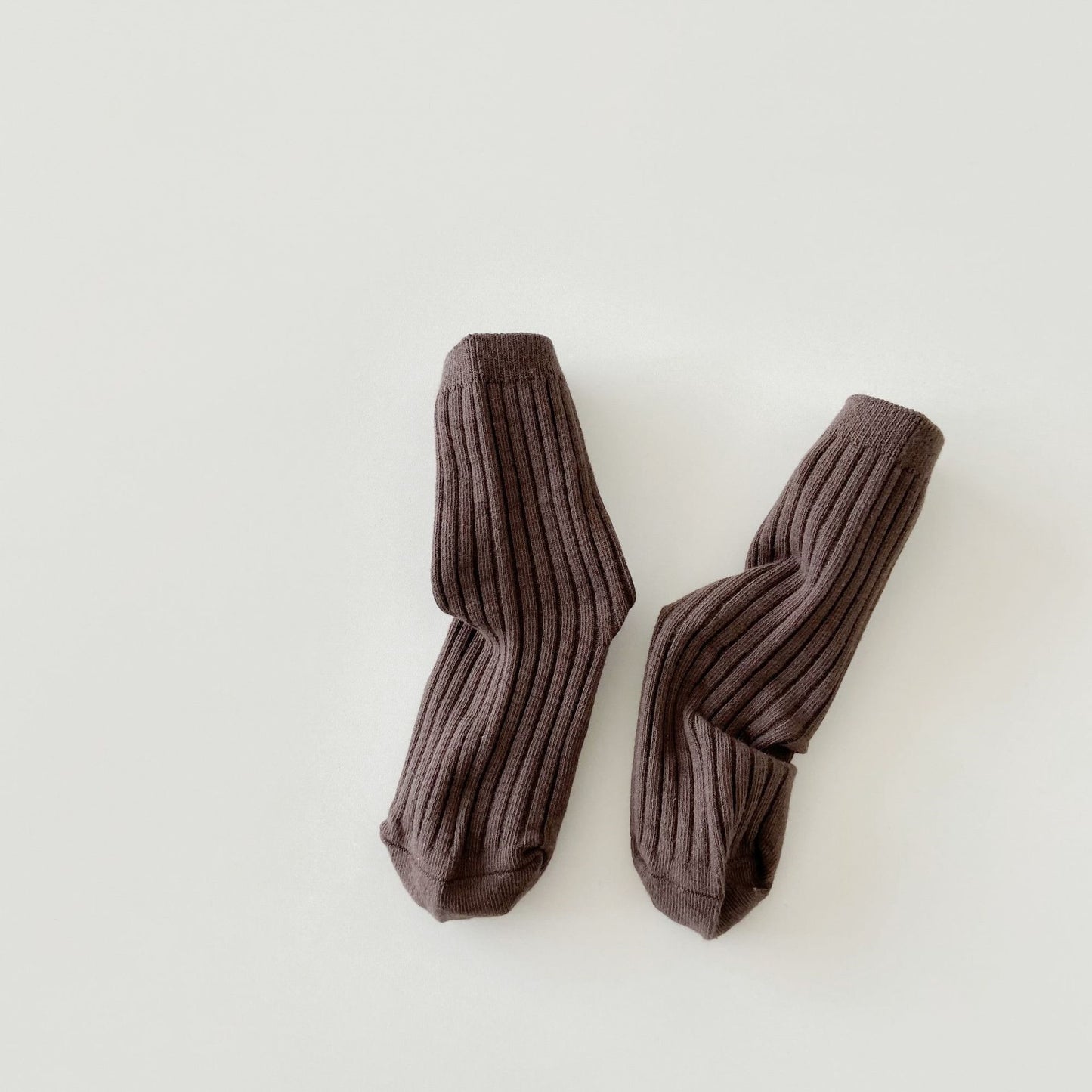 Cotton Rib Middle Calf Socks