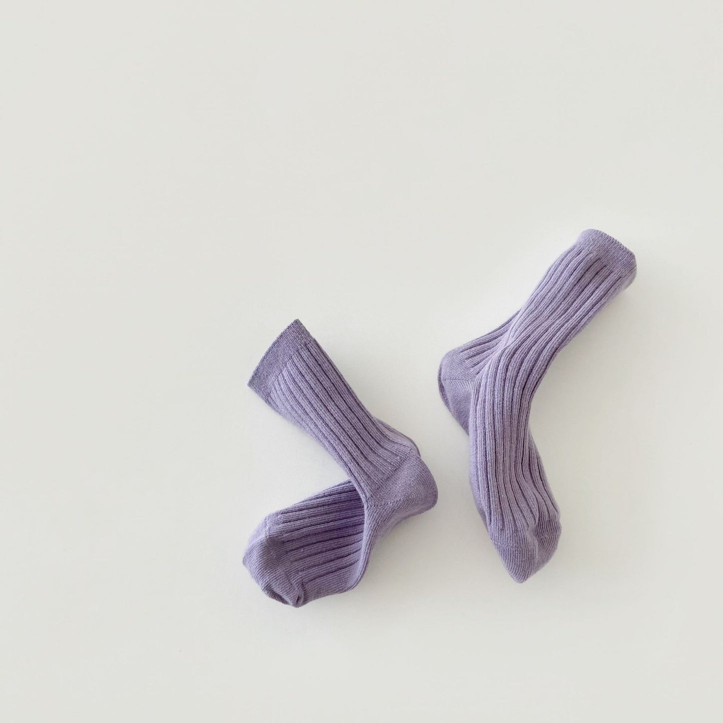 Cotton Rib Middle Calf Socks