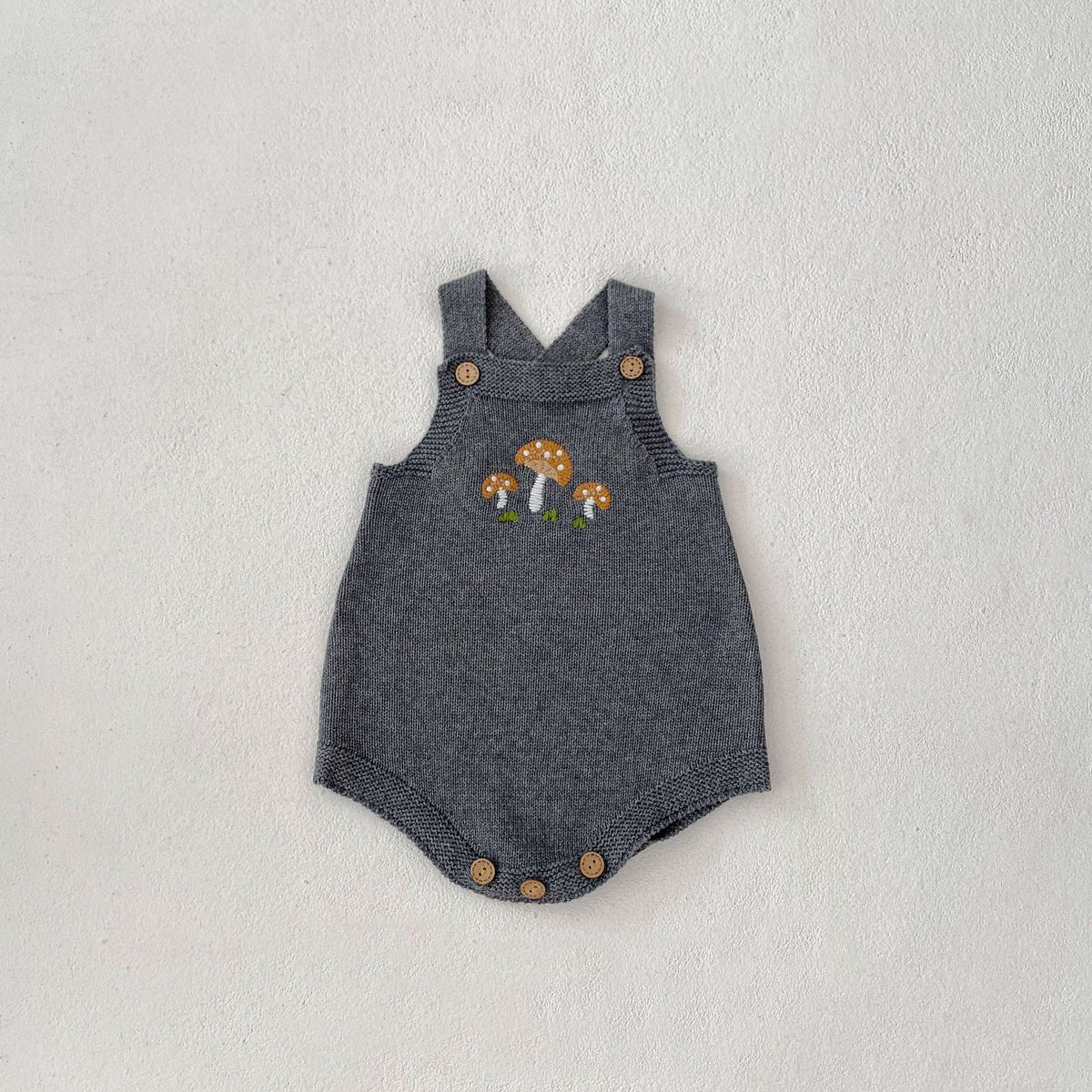 Mushroom Embroidered Baby Romper