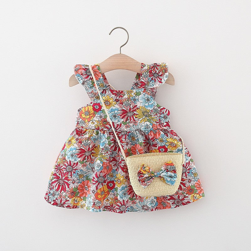 Floral Flounce Sleeve Dress