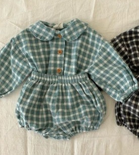 Plaid Cotton Baby Romper