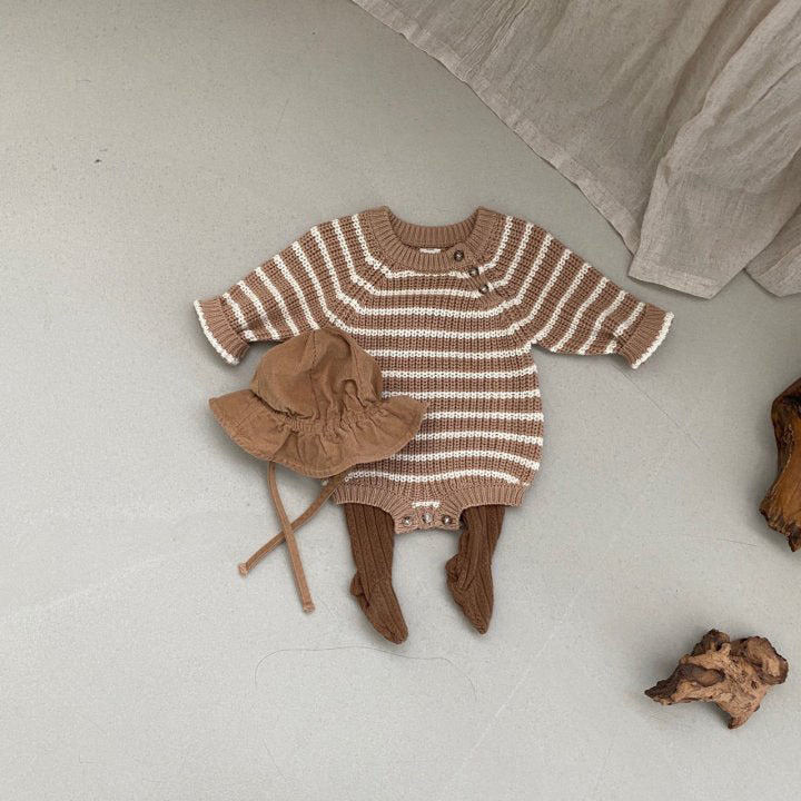 Knitted Stripe Romper Set