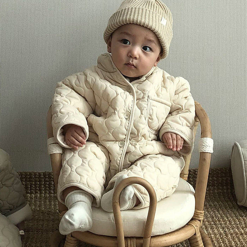 Rhombus Wave Cotton Jumpsuit