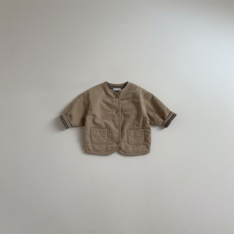 Plaid-Cotton Checkered Jacket