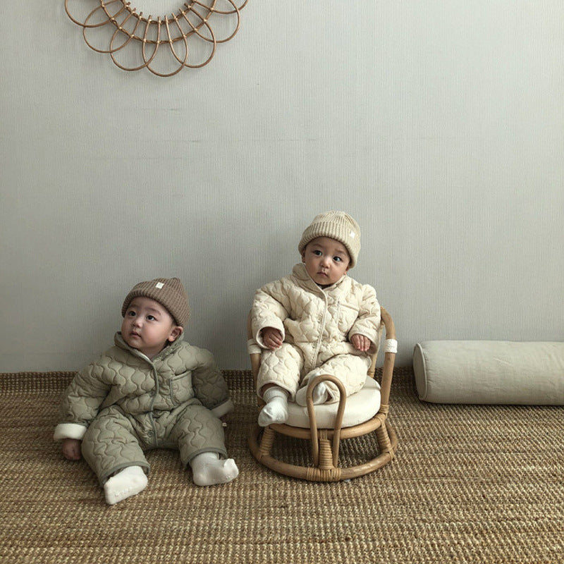 Rhombus Wave Cotton Jumpsuit