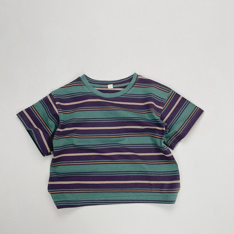 Honeyed-Stripe Knit Tee