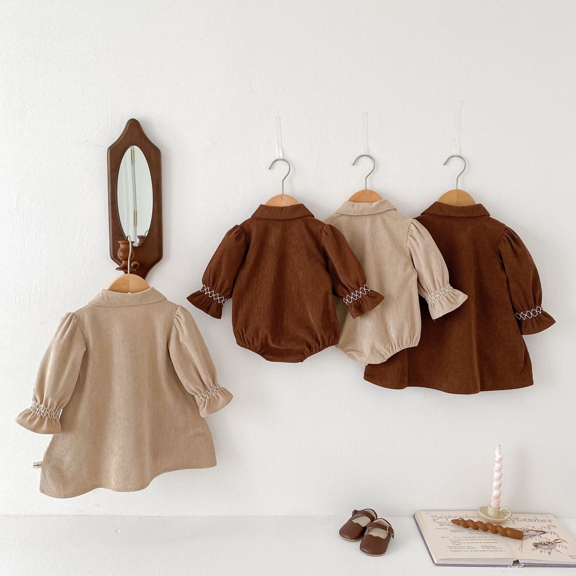 Acorn Smocked Dress collection, back view