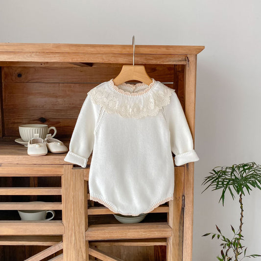 Meadow Lace Romper on hanger