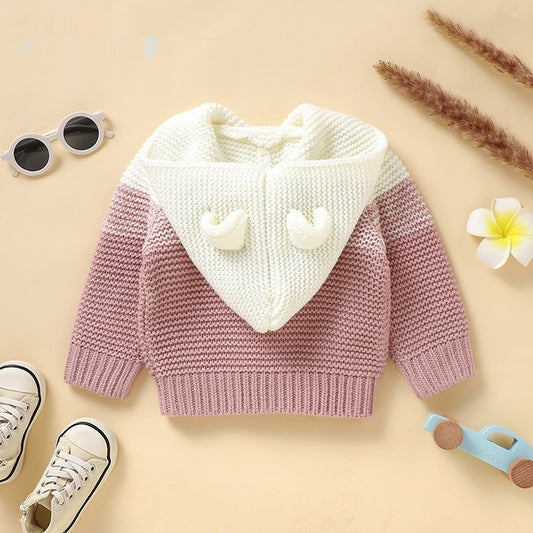 Cable-Knit Hooded Cardigan