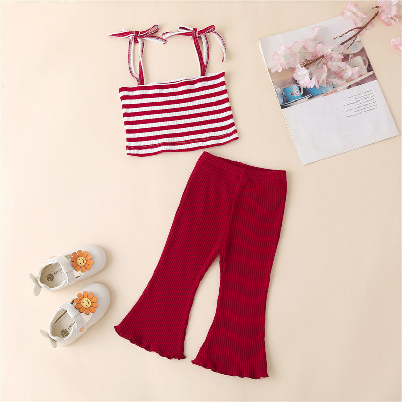 Striped Flare Two-Piece Suit