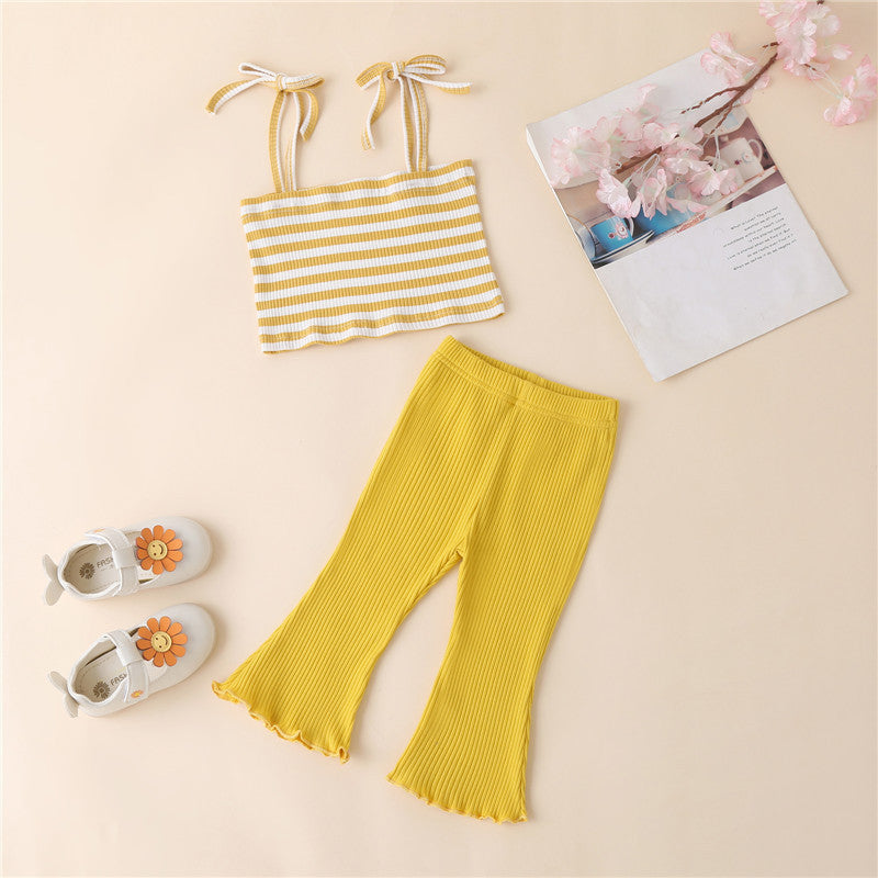 Striped Flare Two-Piece Suit