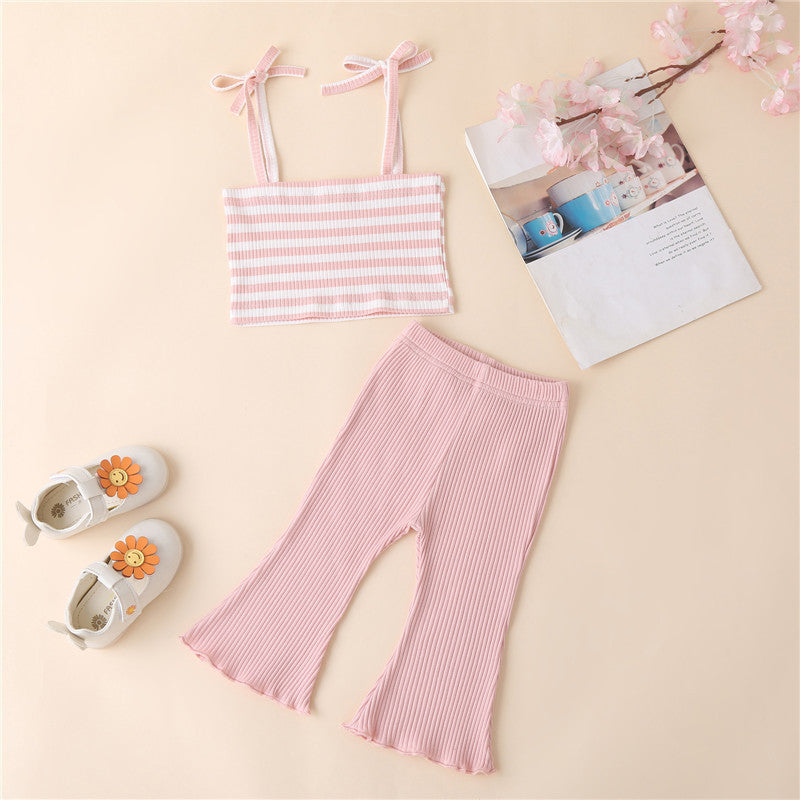 Striped Flare Two-Piece Suit