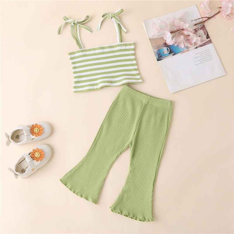 Striped Flare Two-Piece Suit