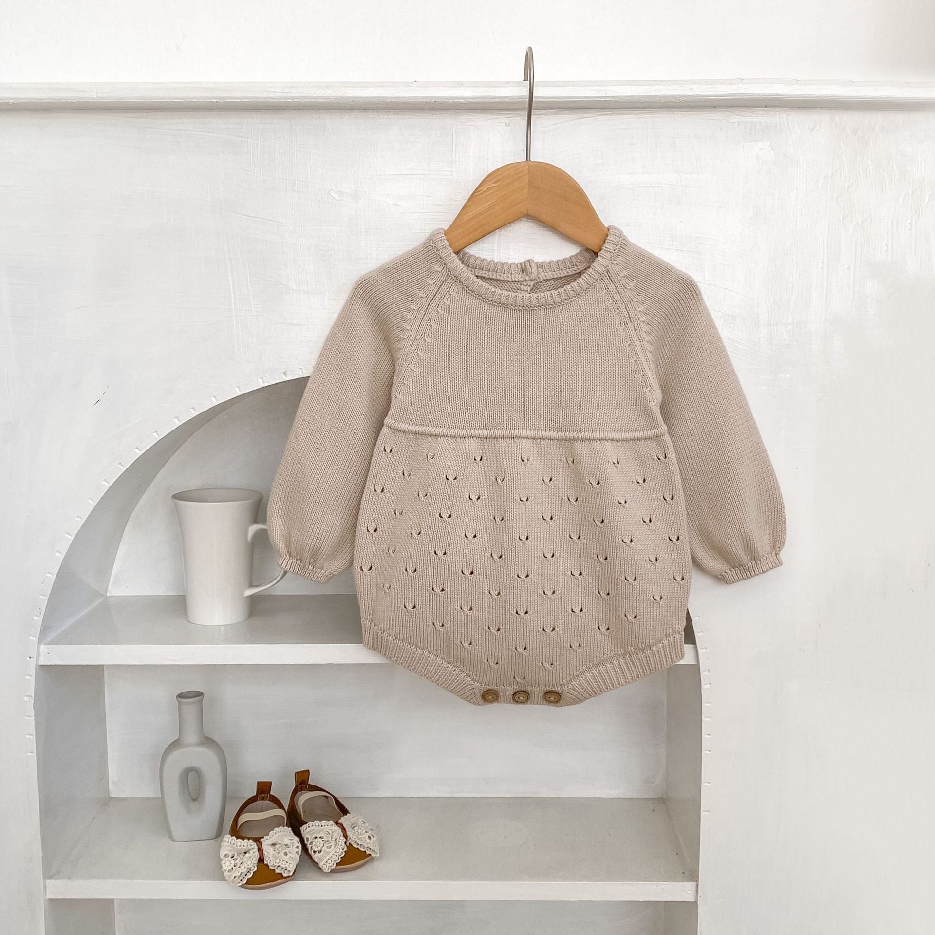 Acorn Pointelle Romper detail