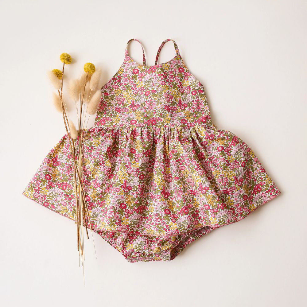 Baby Summer Clothes Floral Baby's Gown Onesie Ins Style Girls Tights Children's Jumpsuits