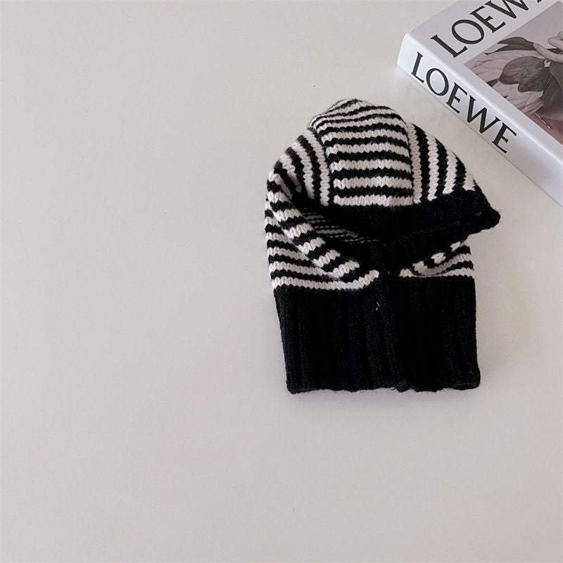Contrast-Stripe Knit Hat