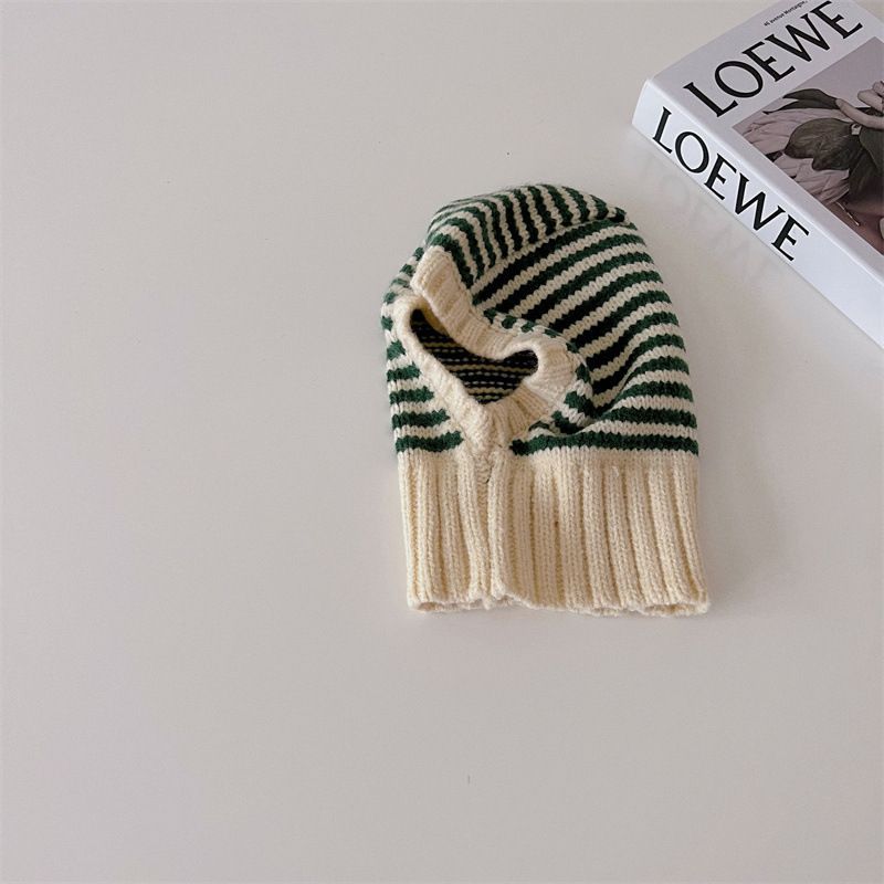 Contrast-Stripe Knit Hat
