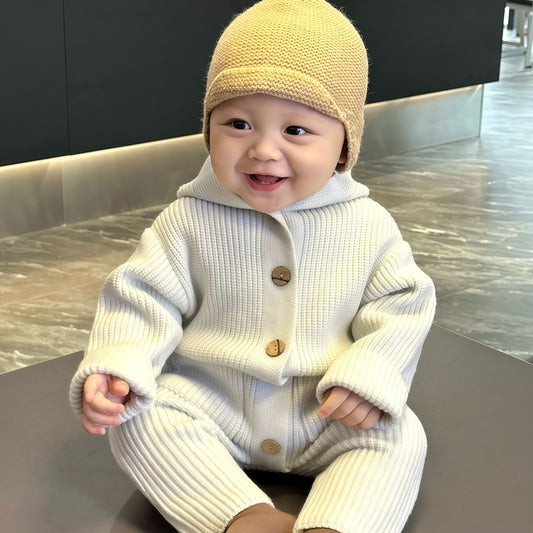 Heirloom Chunky Knit Romper and Bonnet