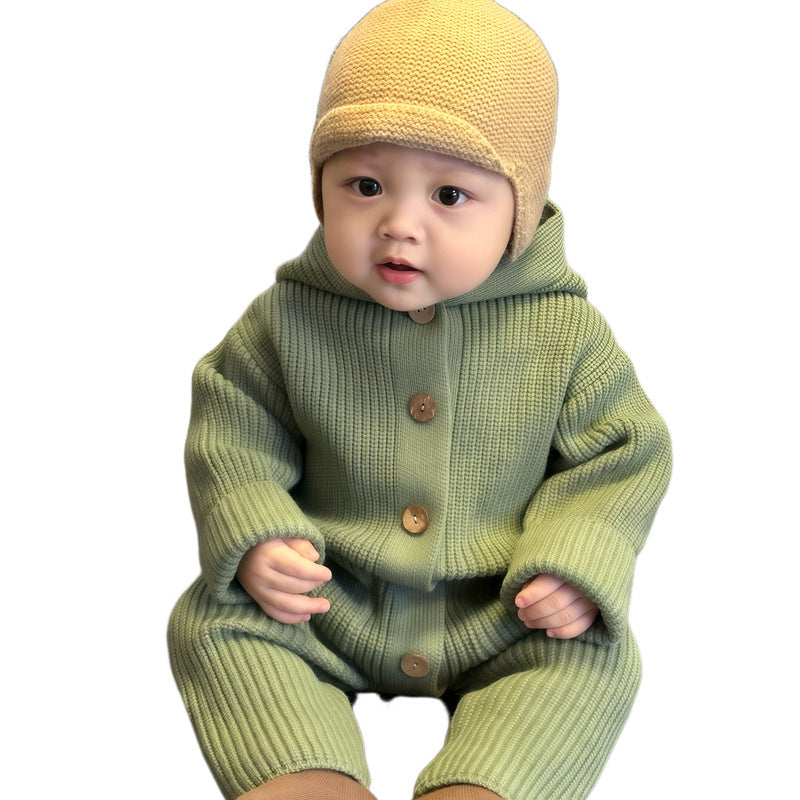 Heirloom Chunky Knit Romper and Bonnet