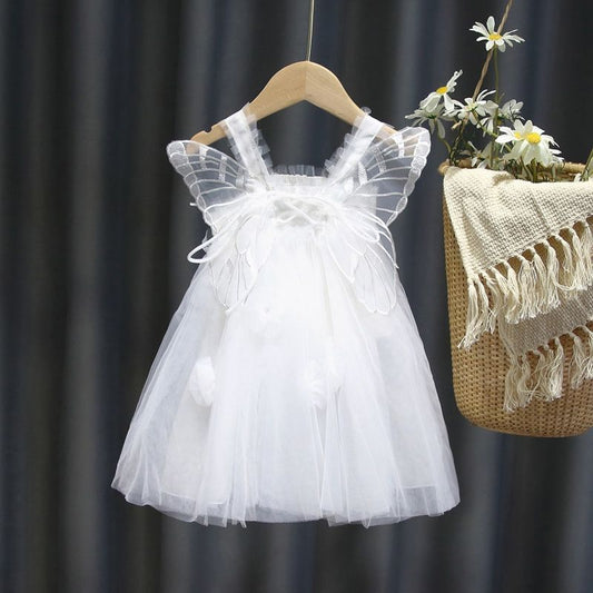 Butterfly Puff Mesh Dress