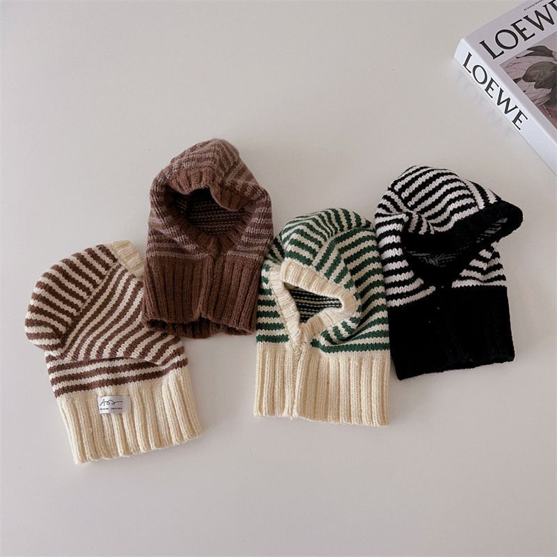 Contrast-Stripe Knit Hat