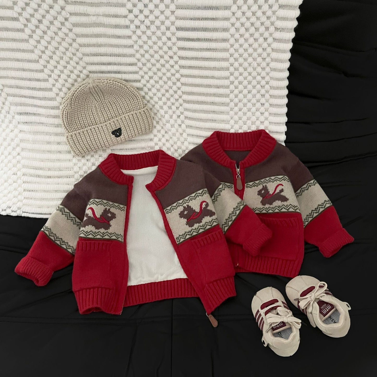 Fleece-Lined Knit Cardigan Coat