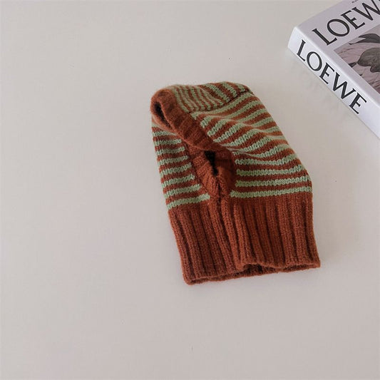 Contrast-Stripe Knit Hat