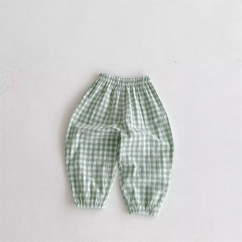 Linen Plaid Summer Trousers