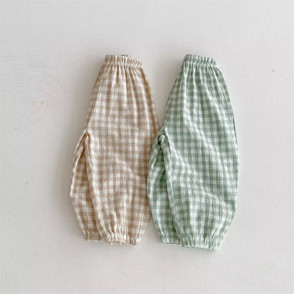 Linen Plaid Summer Trousers