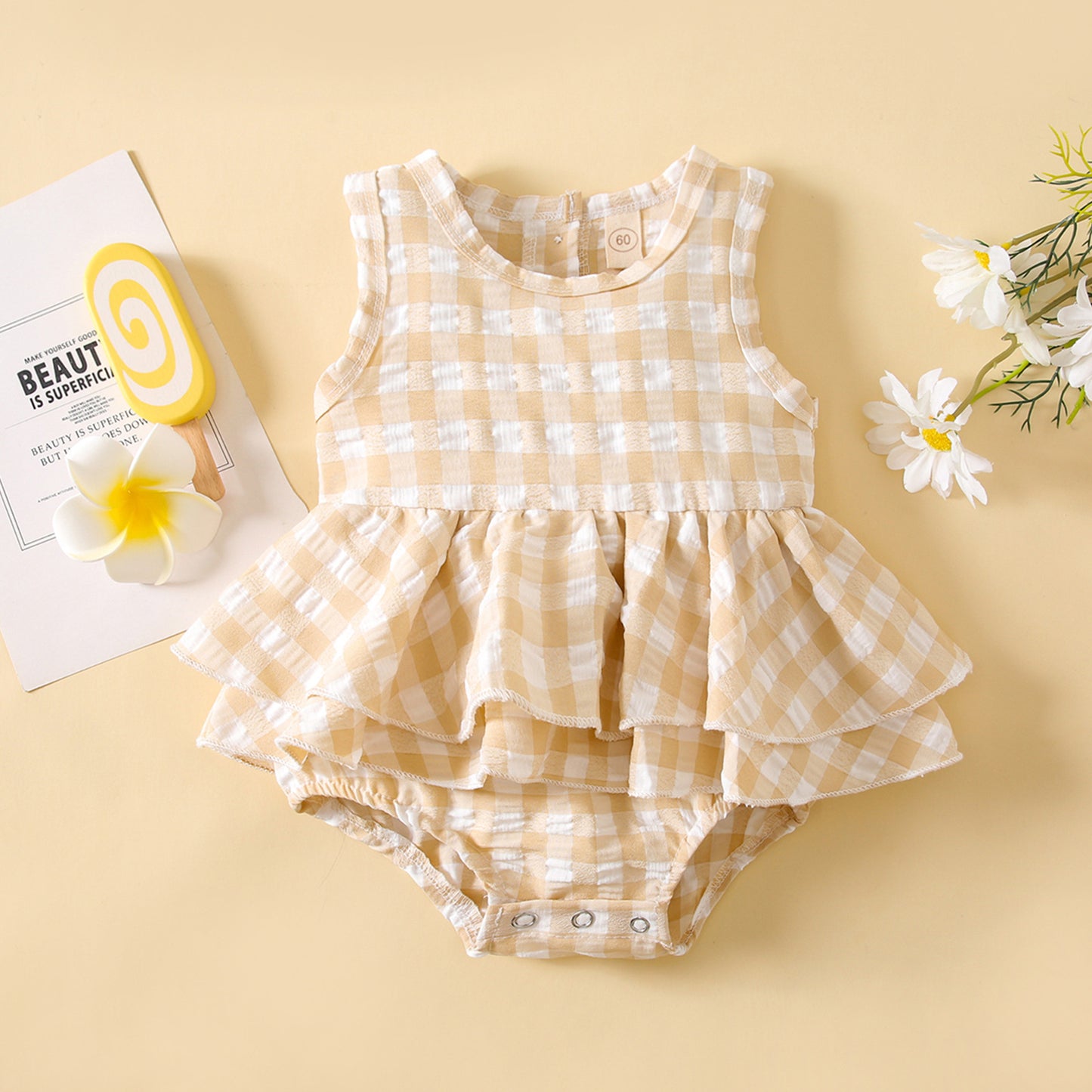 Plaid Meadow Baby Gown