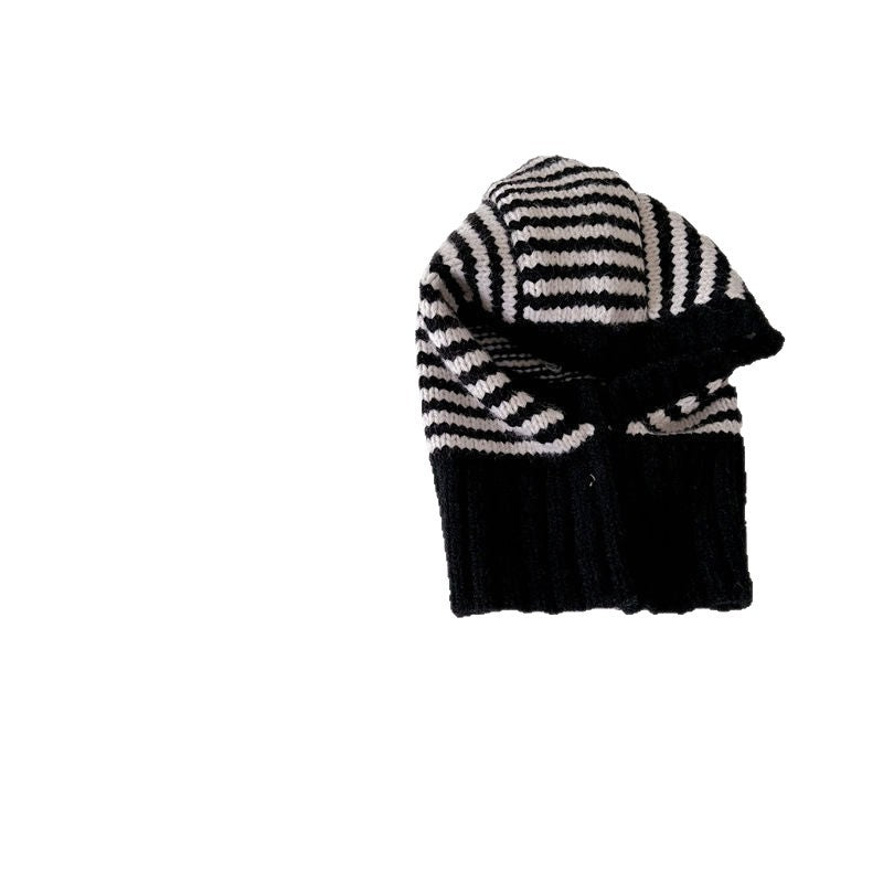 Contrast-Stripe Knit Hat