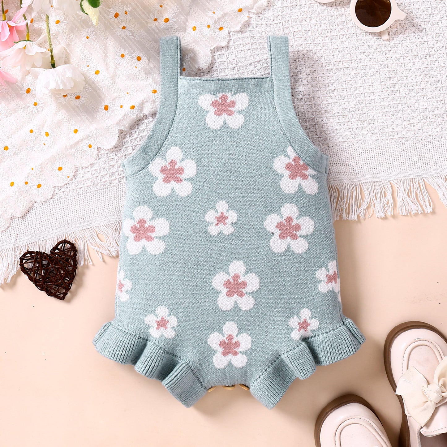 Petal Knit Romper styled
