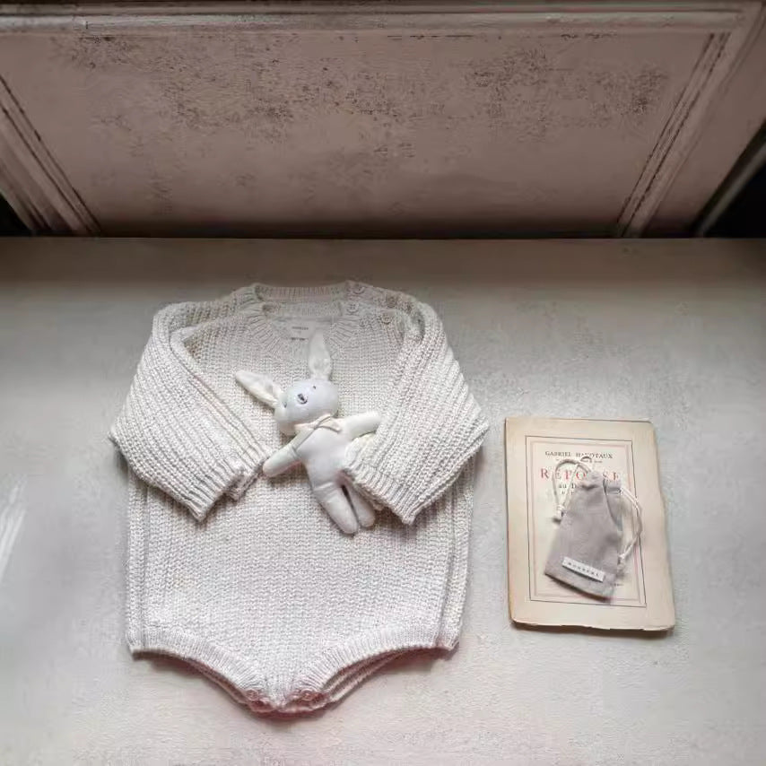 Oat Ribbed Romper detail