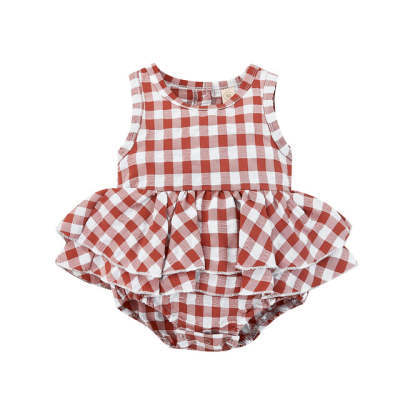 Plaid Meadow Baby Gown