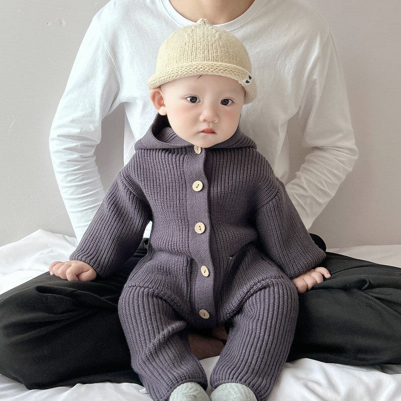 Heirloom Chunky Knit Romper and Bonnet