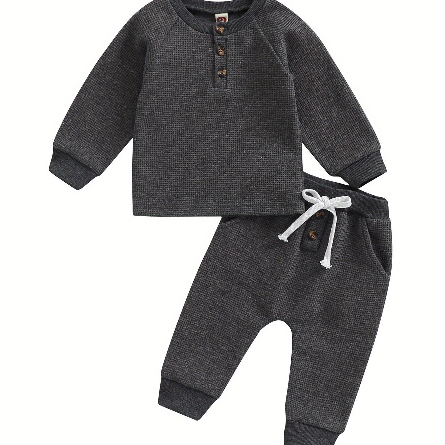 Fern Waffle Set - charcoal