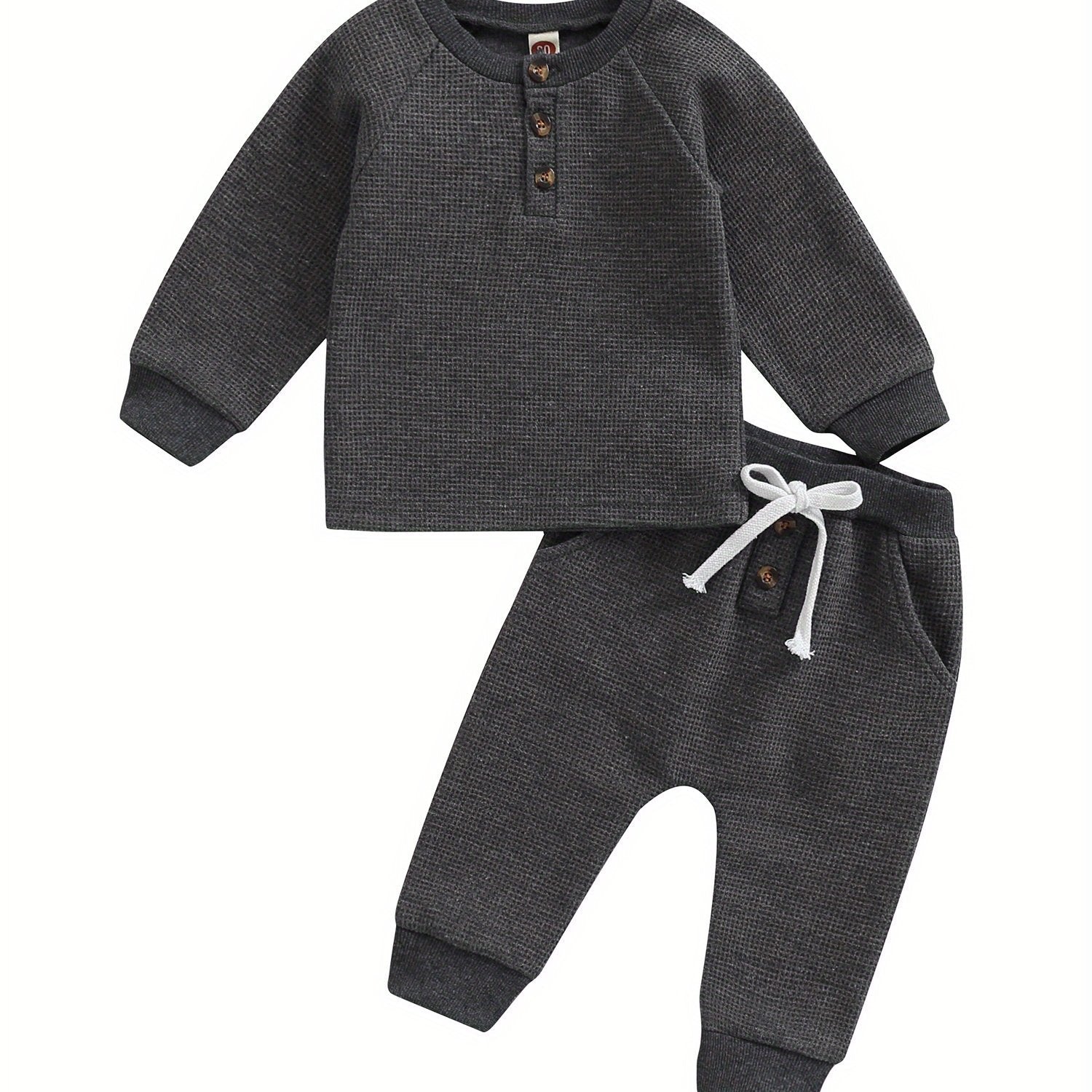 Fern Waffle Set - charcoal