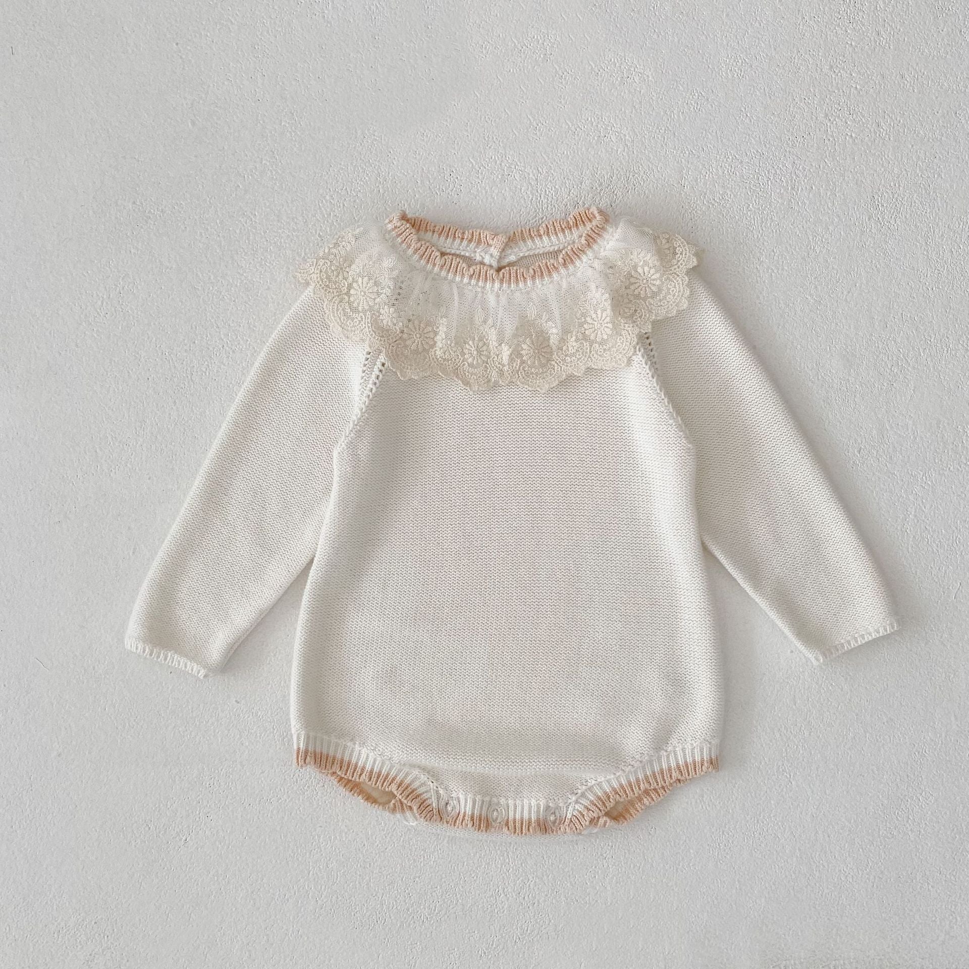 Meadow Lace Romper back flat lay
