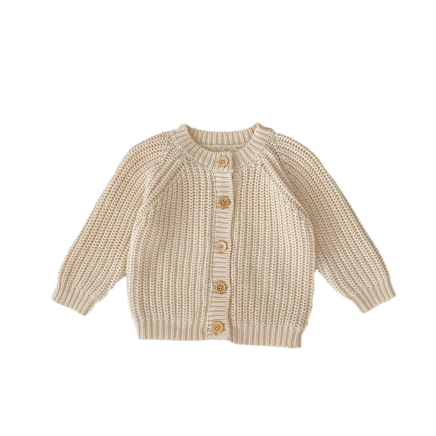 Willow Oat Cardigan - cream chunky knit, flat lay