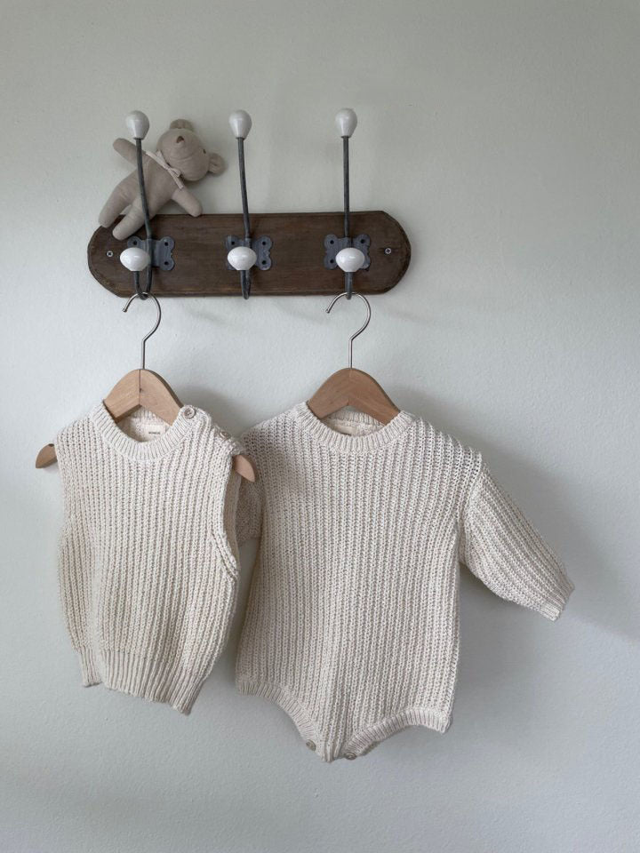 Oat Ribbed Romper oat