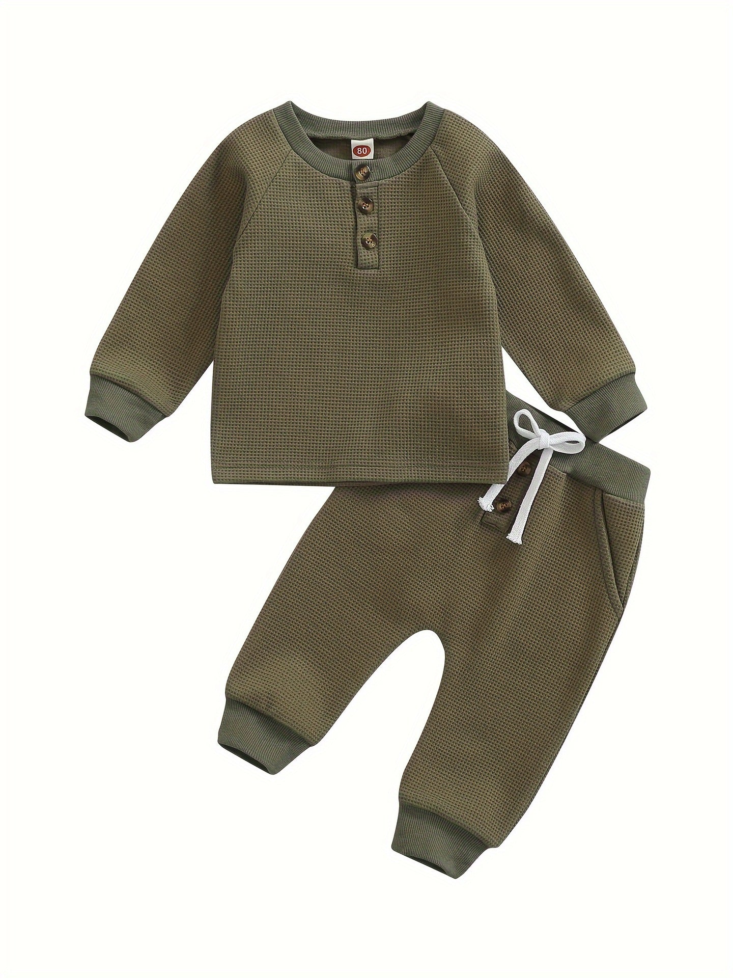 Fern Waffle Set - moss green alt