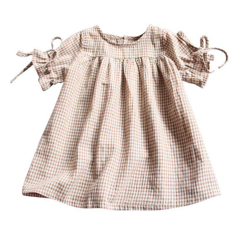 Grid Cotton A-line Skirt