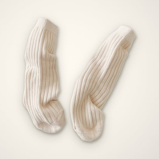 Cotton Rib Middle Calf Socks – E For Egg