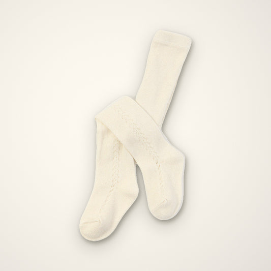 Cotton Lattice Baby Tights – E For Egg