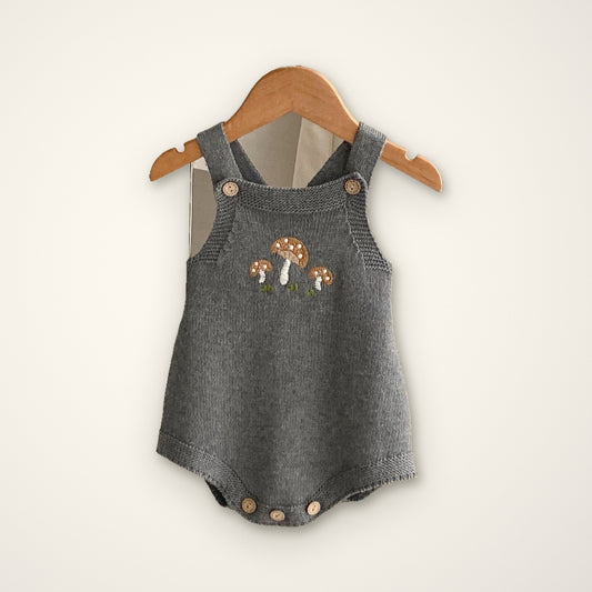 Mushroom Embroidered Baby Romper – E For Egg