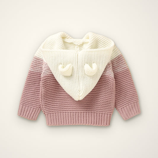 Cable-Knit Hooded Cardigan – E For Egg